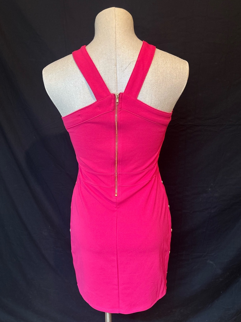 Guess Hot Pink Cross-Front Mini Dress - Picture 4 of 5